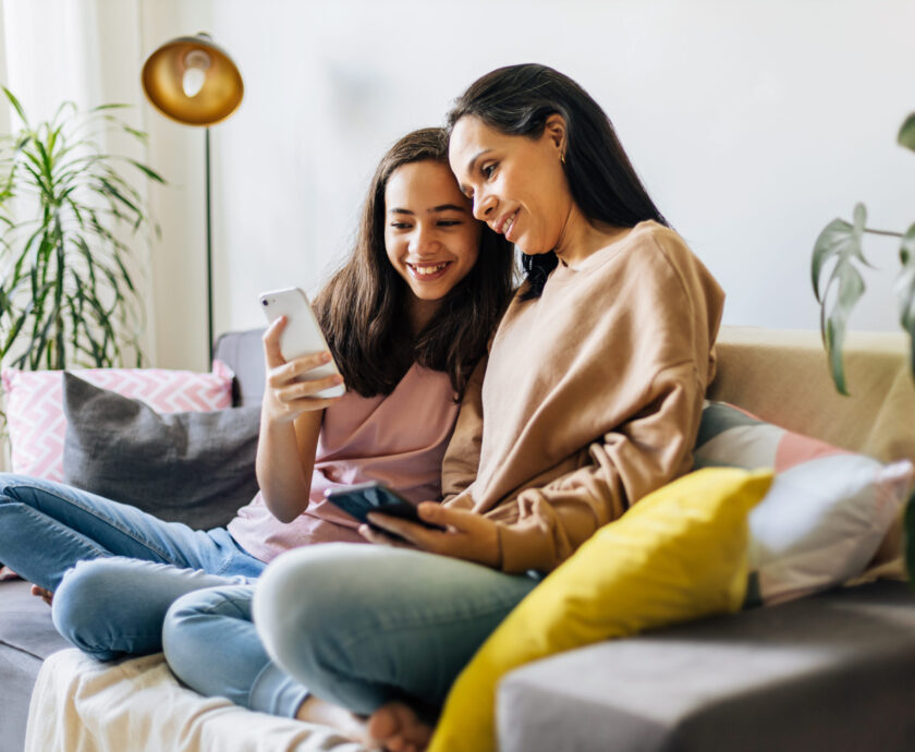 Single Parenthood. Mother And Daughter Spending Time Together At Home.