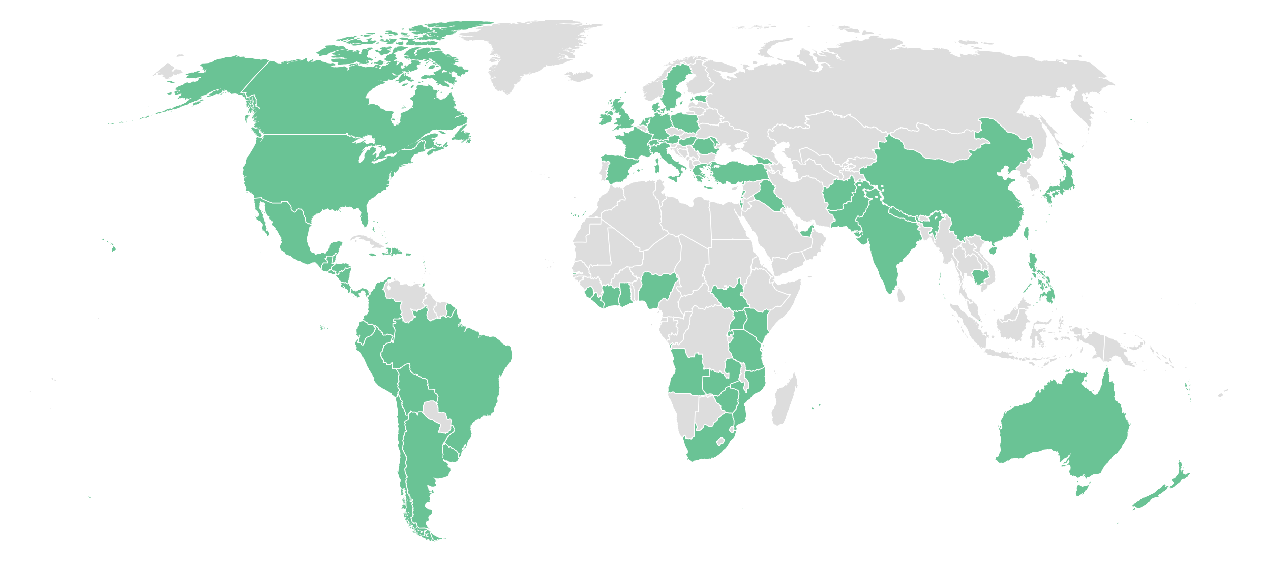 Darkness to Light World Training Map 2024 - 102 countries