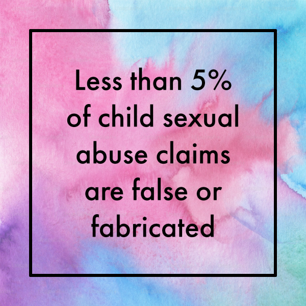 Less than 5% of child sexual abuse claims are false or fabricated