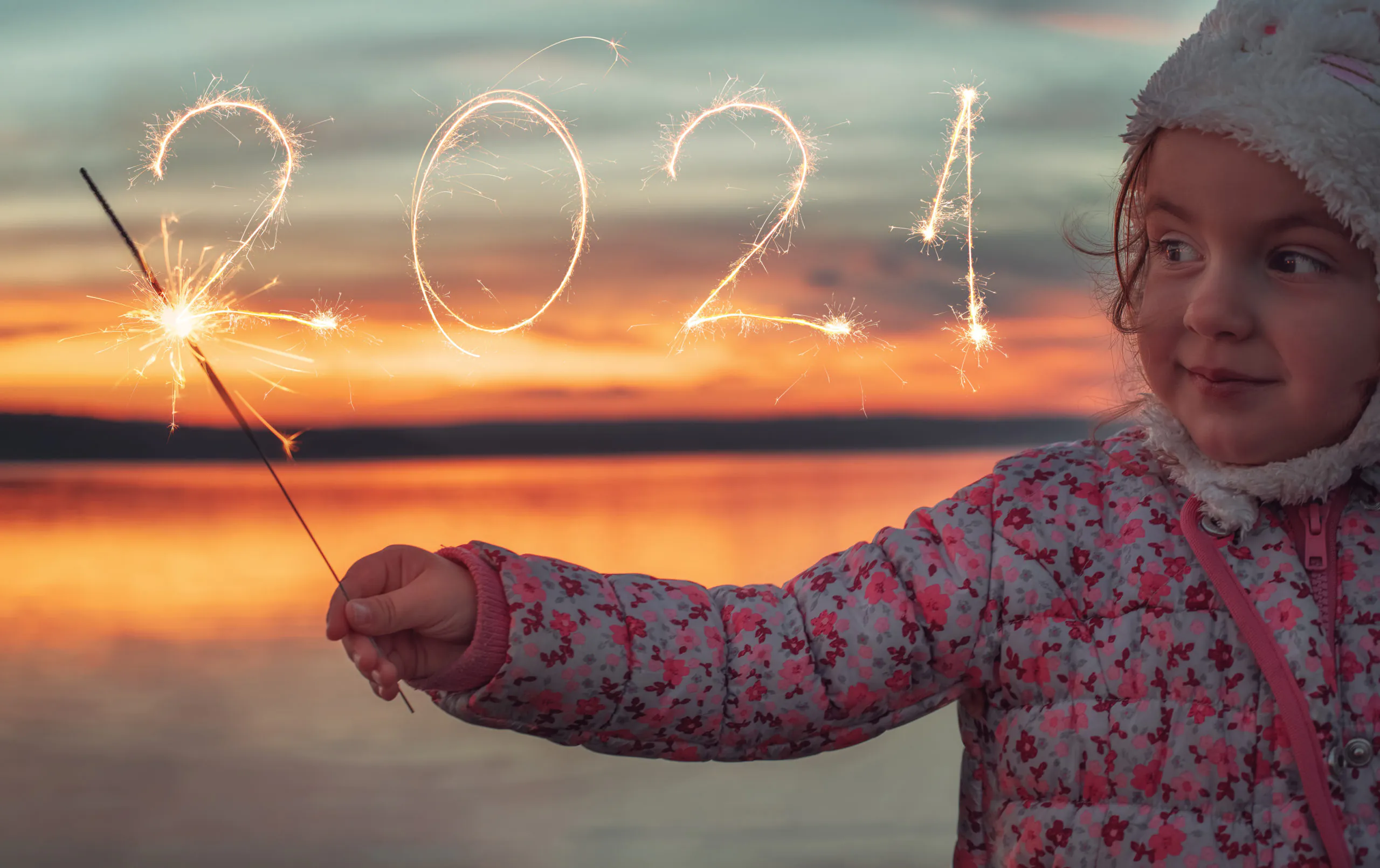 2021 Written With Sparkler By Little Girl