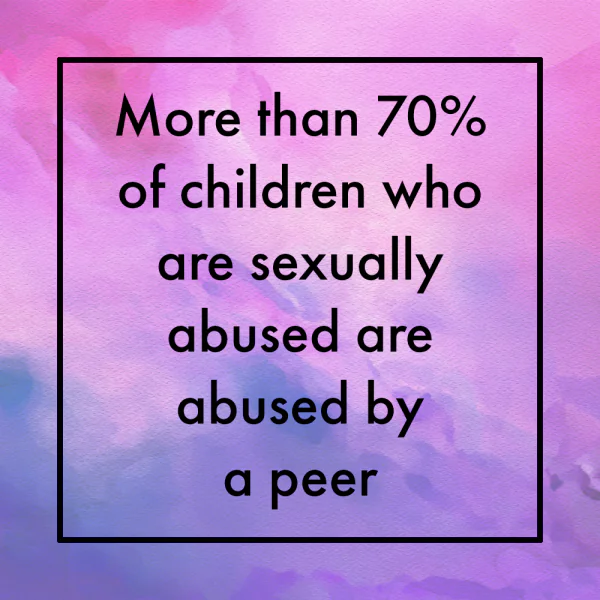 More than 70% of children who are sexually abuse are abused by a peer